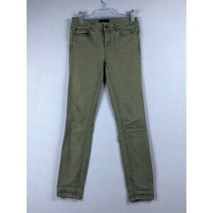 Ann Taylor Skinny Jeans Womens Size 0 Mid Rise Five Design Pockets Green